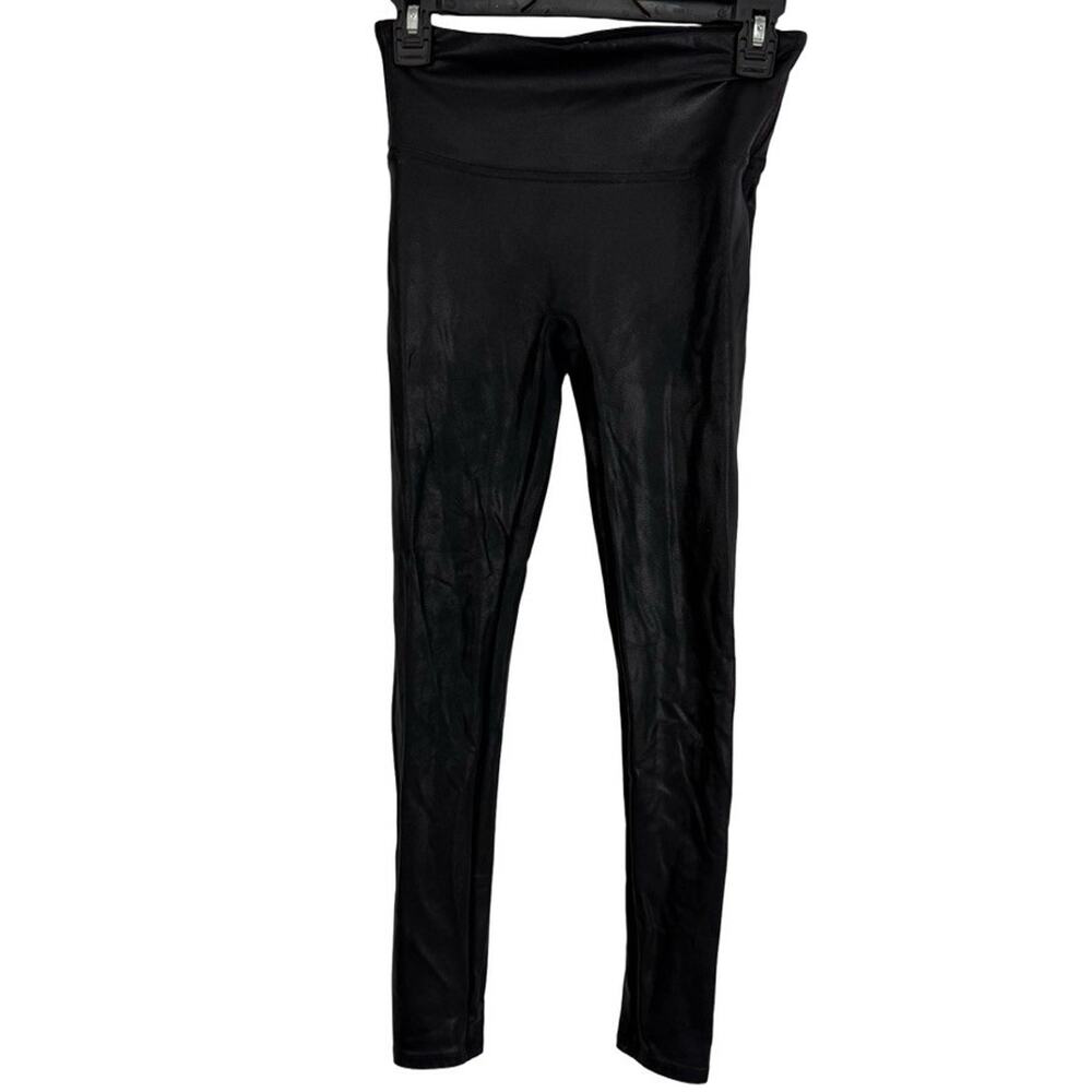 Spanx Sara Blakely Stretch Skinny 01252600 Faux Leather Pants Leggings sz M
